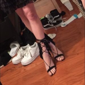 Schutz lace up ankle heel